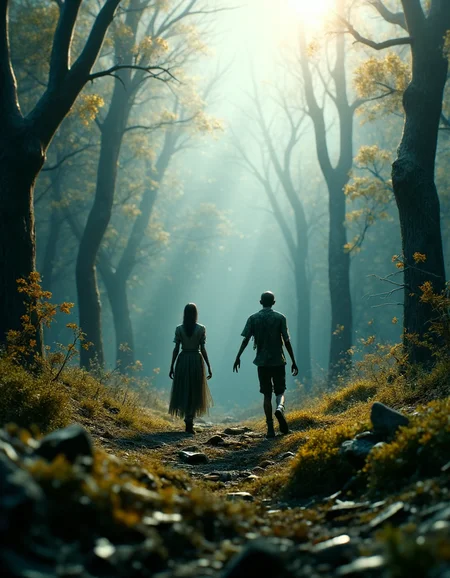 ral-zmbyz, Noble and Eclectic, forest in background, Panorama, Grim, Crowcore, Ethereal Lighting, Lomography, magical, <lora:ral-zmbyz-flux:1>, artistic, elegant, fine polished, original, winning, complex artistic color composition, sunny, epic atmosphere, epic, enchanted