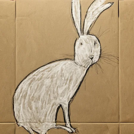 <lora:SDXL_Cardboard_drawings_Sa_May_V4:1> Cardboard drawings a rabbit