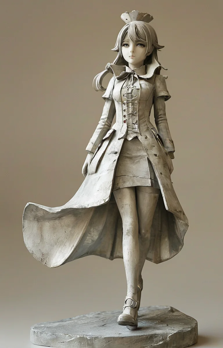 masterpiece,best quality,<lora:tbh133-sdxl:0.9>,idolmaster cinderella girls,drawing,style of Raymond Duchamp-Villon,sculpture
