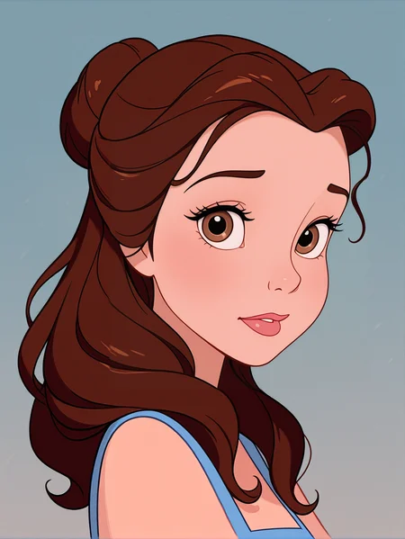 masterpiece, best quality, absurdres,
<lora:DisneyBelle:1.0>
DisneyBelle, 1girl, brown hair, brown eyes, long hair, looking at viewer, portrait