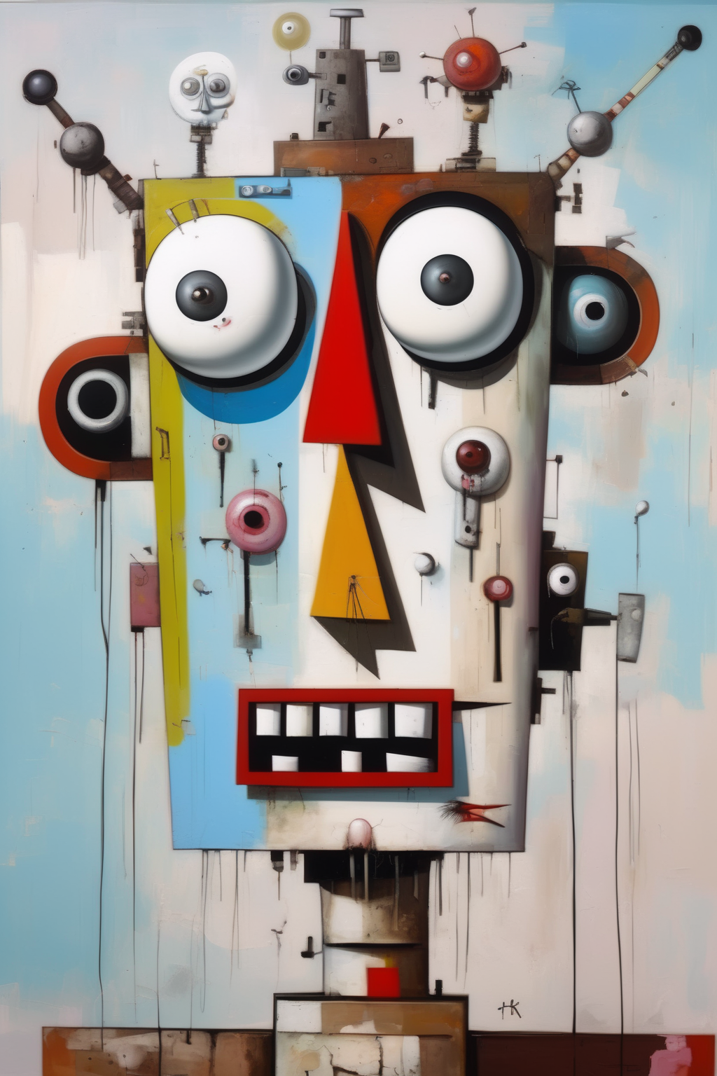 <lora:George Condo Style:1>George Condo Style - George condo mech man