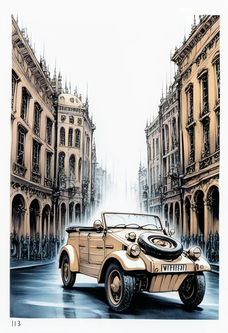 score_9,score_8_up,score_7_up,
Car illustration,dramatic lighting,high contrast,decorative,atmospheric,haunting beauty,texture,(dynamic angles),retro,subdued colors,splash art,highly detailed illustration,trending on Artstation,paint splatters,perfect composition,watercolor,sharp focus,intricate details,highly detailed,white background,
Red,black,gray,yellow,white,
<lora:Midjourney_5:0.6>,<lora:WaterColorV3:0.8>,watercolor,<lora:Kübelwagen_illustrious:0.9>,kubelwagen,no human,