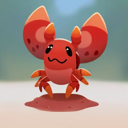 score_9, score_8_up, score_7_up, pikaole, no humans, animal focus, (crab:1.3), full body, solo, blurry background, cute, rating_safe, source_furry, (dynamic pose:0.5)