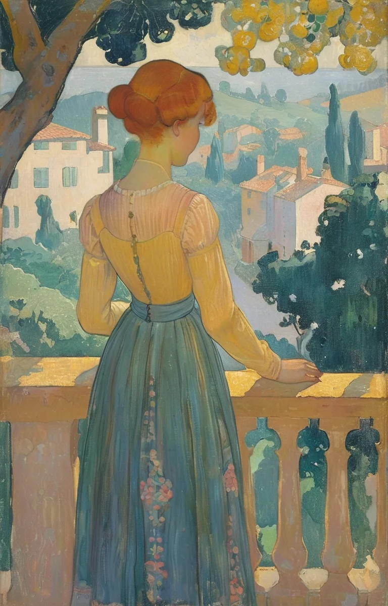 masterpiece,best quality,<lora:tbh380-sdxl:0.6>,illustration,style of Maurice Denis tech genius teenage girl