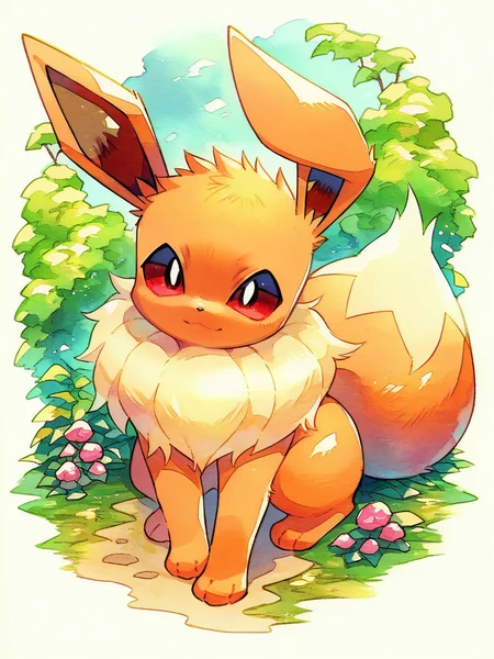 score_9, score_8_up, score_7_up, score_6_up, score_5_up, <lora:ohr_cnXLP:1> ohr_cn, solo, traditional media, watercolor (medium), no humans, pokemon \(creature\), eevee,