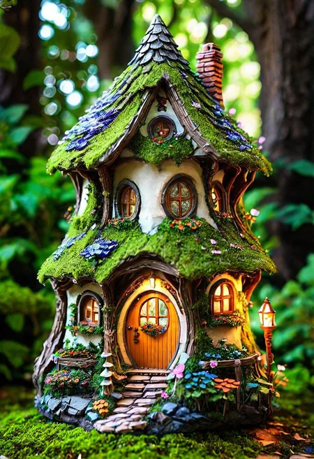 Miniature house mage  , high quality, detailed background, 8k,35mm