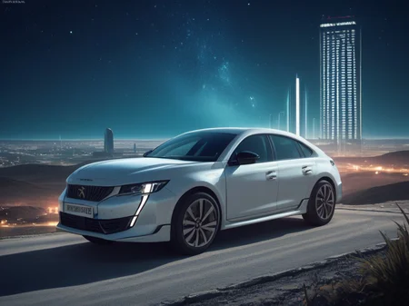 score_9,score_8_up,score_7_up, 508 berline, peugeot 508,detailed background, city,futuristic, alien landscape, night, galaxies,sci-fi, night, neons <lora:508_xl:1>