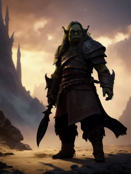 (extremely detailed CG unity 8k wallpaper), full shot body photo of the most beautiful artwork in the world featuring (a angry ugly ruthless orc screaming:1.5), close-up head, facing camera, realistic digital painting portrait of a barbarian magic, (magic everywhere:1.1), (Dungeons and Dragons:1.3), magical dark and red universe, dark and gloomy magic in intricate details, (abstract background:1.2), (light particle:1.1), (very detailed environment:1.2), (game concept:1.3), (elden ring style:1.3), (arcane style:0.8), (depth of field:1.3), global illumination, art by hoang lap and fuji choko and artgerm and greg rutkowski and viktoria gavrilenko