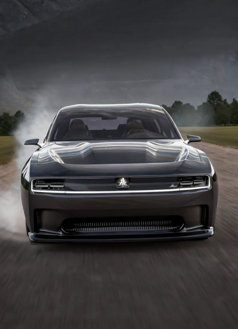 <lora:ChargerConceptSDXL_v1:1> black chargerconcept, from front, highlights, tire smoke, dramatic,
realistic, cinematic, highly detailed,
