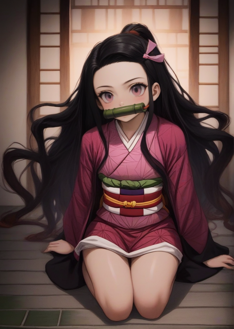 1girl,<lora:Nezuko_XL_0_-000005:0.8>,kamado nezuko,