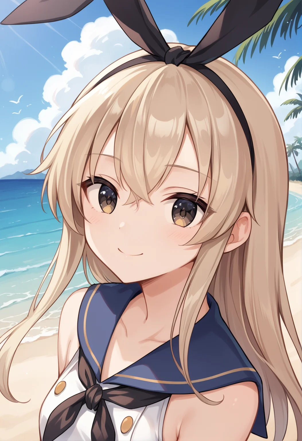 score_9, score_8_up, score_7_up, source_anime, masterpiece, best quality, highly detailed background, cinematic lighting, detailed eyes, detailed pupils, perfect face, solo,
Shimakaze, unique outfit, cute, smile, portrait,
beach, water, sand, clouds, midday, palm trees,
<lora:shimakaze:0.8>