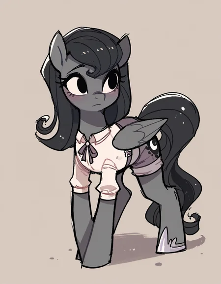 score_9, score_8_up, score_7_up, score_6_up, score_5_up, score_4_up, solo, 1girl, solo,
<lora:StickySweet_v0:0.9> stkyswt, flat color, sketch, black eyes, source_furry, anthro pony girl, \(mlp\), Princess Mi Amora Cadenza, pony,