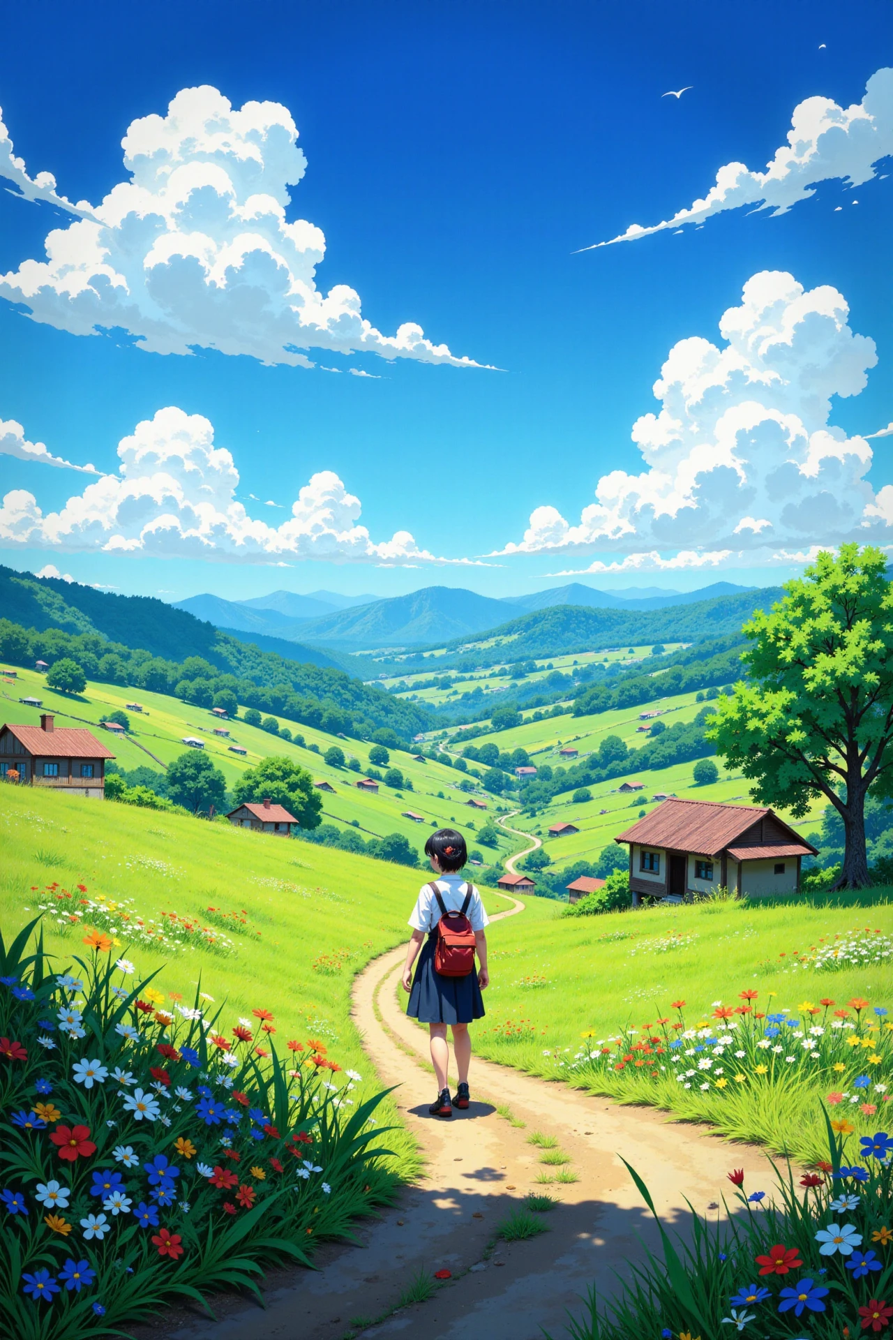 rural beautiful anime landscape, noon, woman, very intricate, very detailed, sharp, bright, colorful, <lora:Hand v2:0.5> <lora:Anti-Blur:1><lora:Insane Detail Slider:0.25>  <lora:flux.1_lora_flyway_Epic-detail_v2:0.3> <lora:fluxenhancer:0.25> <lora:ROWER:0.6> <lora:flux-charmer-v1-1:0.4> <lora:Colorful_Fantasy_Art_for_FLUX:1> fantasy art