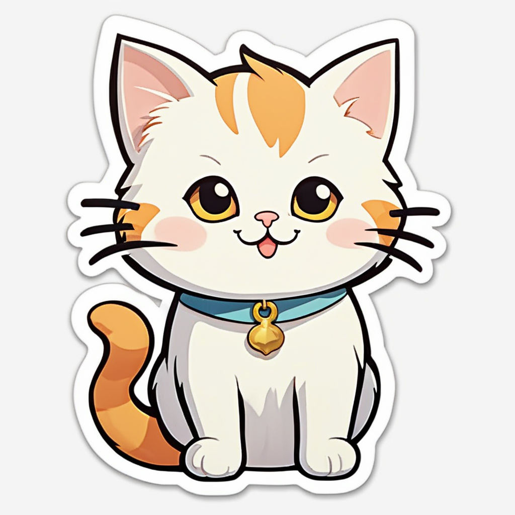 A cute cat sticker, stickers, <lora:StickersRedmond:1>