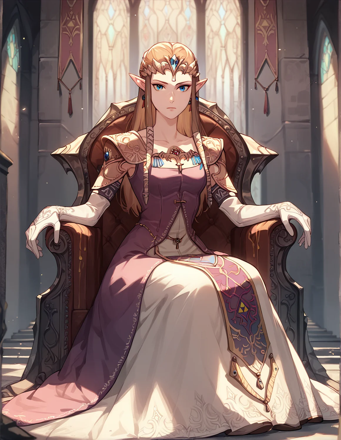 score_9, score_8_up, score_7_up, score_8, score_7, 1girl, tpzlda, solo, dress, castle, indoors, people, throne, sitting,
<lora:tp_zelda_tpzlda_ponyxl_v1:0.9>