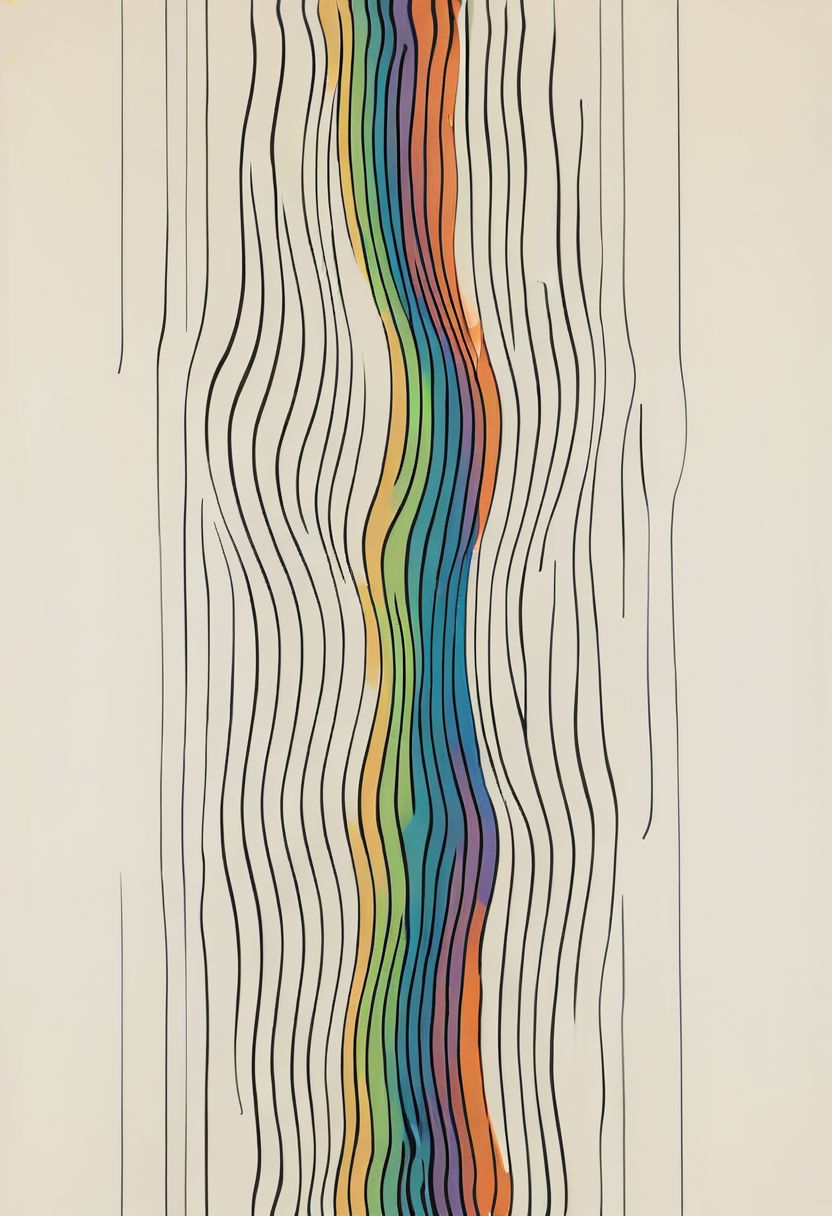 An Abstract surreal n Abstract surreal colorful simple painted womans body silhouette throughout the frame, made of lines, vertical lines, horizontal lines, Portrait Made of intertwining snakes, weaving over and under each other throughout the frame, emphasis effect, moire effect, awash in colorful shades, seamlessly extends the lines,
