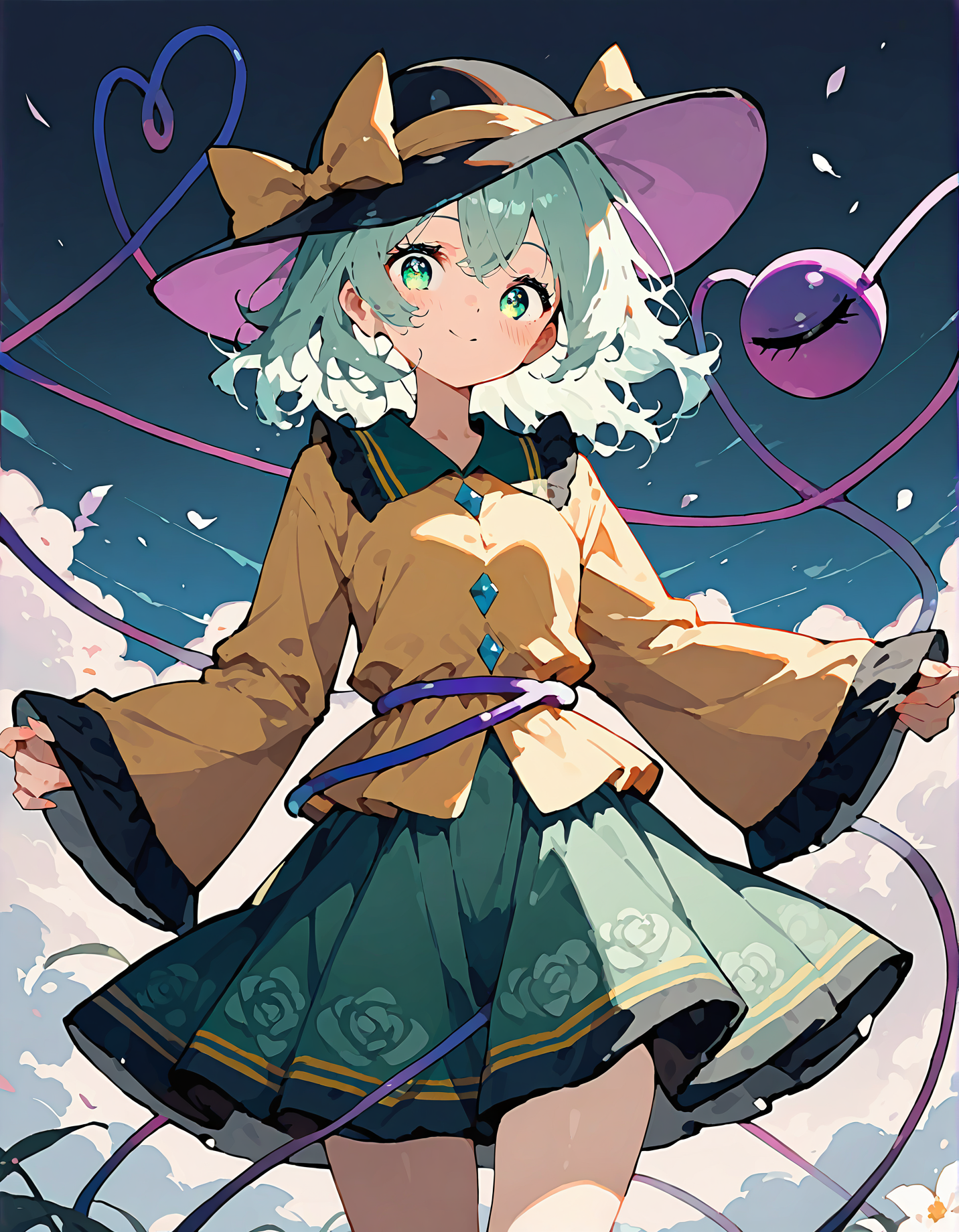 t-ponynai3, 1girl, solo, komeiji koishi,
very awa, masterpiece, best quality, year 2024, newest, highres, absurdres, <lora:t-ponynai3-style-noobai-vpred10-v2:1>