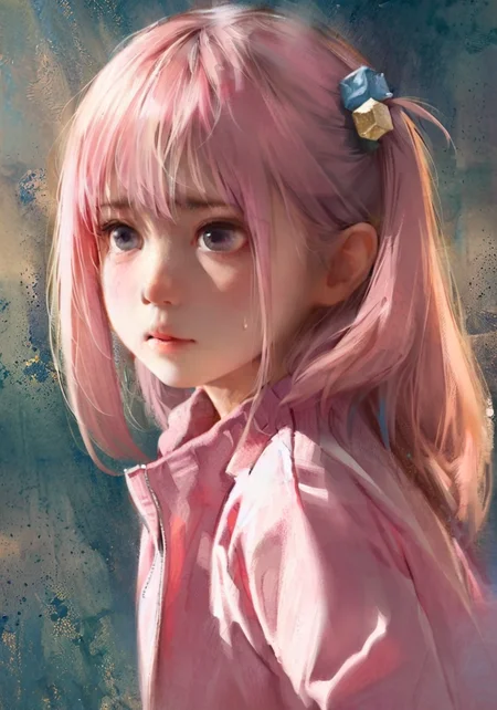 masterpiece, best quality,<lora:style60-a31:1>,traditional media,realistic,,,,
gotou hitori, cube hair ornament, 1girl, pink hair, pink jacket, jacket, solo, track jacket, blue eyes, hair ornament, long hair, hair between eyes, upper body, one side up, sweat, closed mouth, looking to the side, bangs, photo background, sweatdrop, shaded face, long sleeves, looking away, nervous