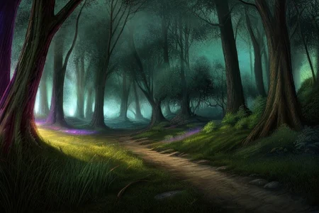 score_9, score_8_up, score_7_up, highly detailed,
((detailed background, fantasy forest background, fog, glowing light, trees, grass, narrow path)), no people,