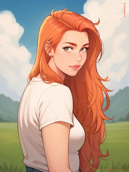 score_9, score_8_up, score_7_up, score_6_up, score_5_up, <lora:CTXLP:1> ct, 1girl, long hair, ginger hair,
