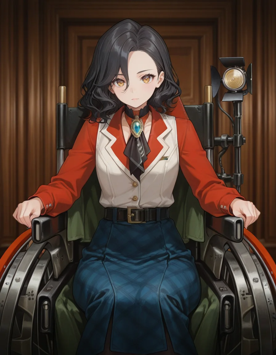1girl, solo,  noire , wheelchair, looking at viewer, 
<lora:noire:1>, (masterpiece, best quality, high quality, highres, ultra-detailed),