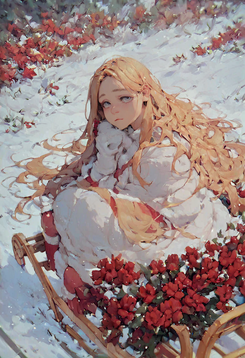 red flowers, <lora:InCase-LyCoris-V4:1> <lora:Incase [MockAi - v1.0]:1> <lora:concept-expression_chart-v1:1> <lora:princess_xl_v2:1> <lora:more_details:1>, <lora:dare_cosplay_selfie:1>, <lora:Expressions_Helper:1>, <lora:Pony_QualityV4.0:1>  <lora:sleigh_Illust_v1:1> sleigh, sitting