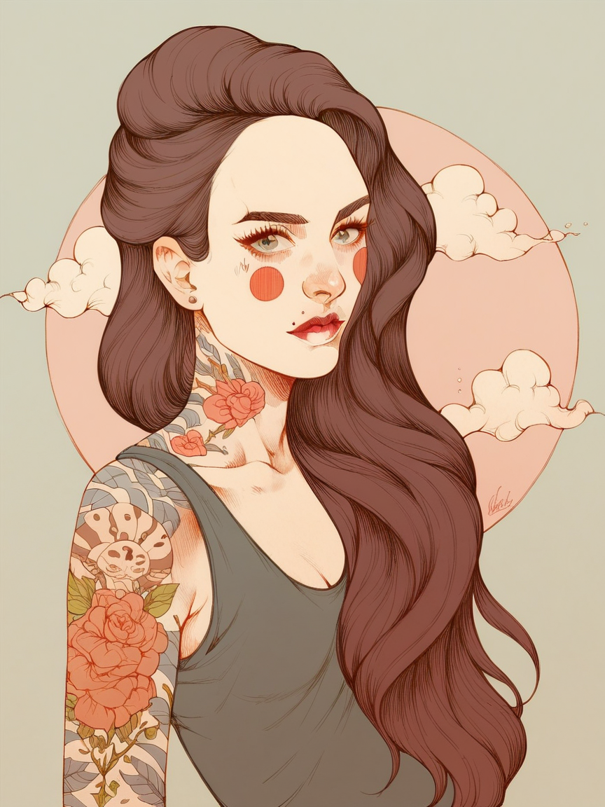 score_9, score_8_up, score_7_up, score_6_up,   <lora:l1zXLP:1> l1z, 1girl, tattoo, solo, long hair,