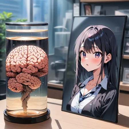 masterpiece,(best quality),highly detailed,ultra-detailed,anime,
formalin-fixed_brain,1girl,upper body,brain in tank,brain and photo,<lora:formalin-fixed_brain_A_XL_1:1>,
