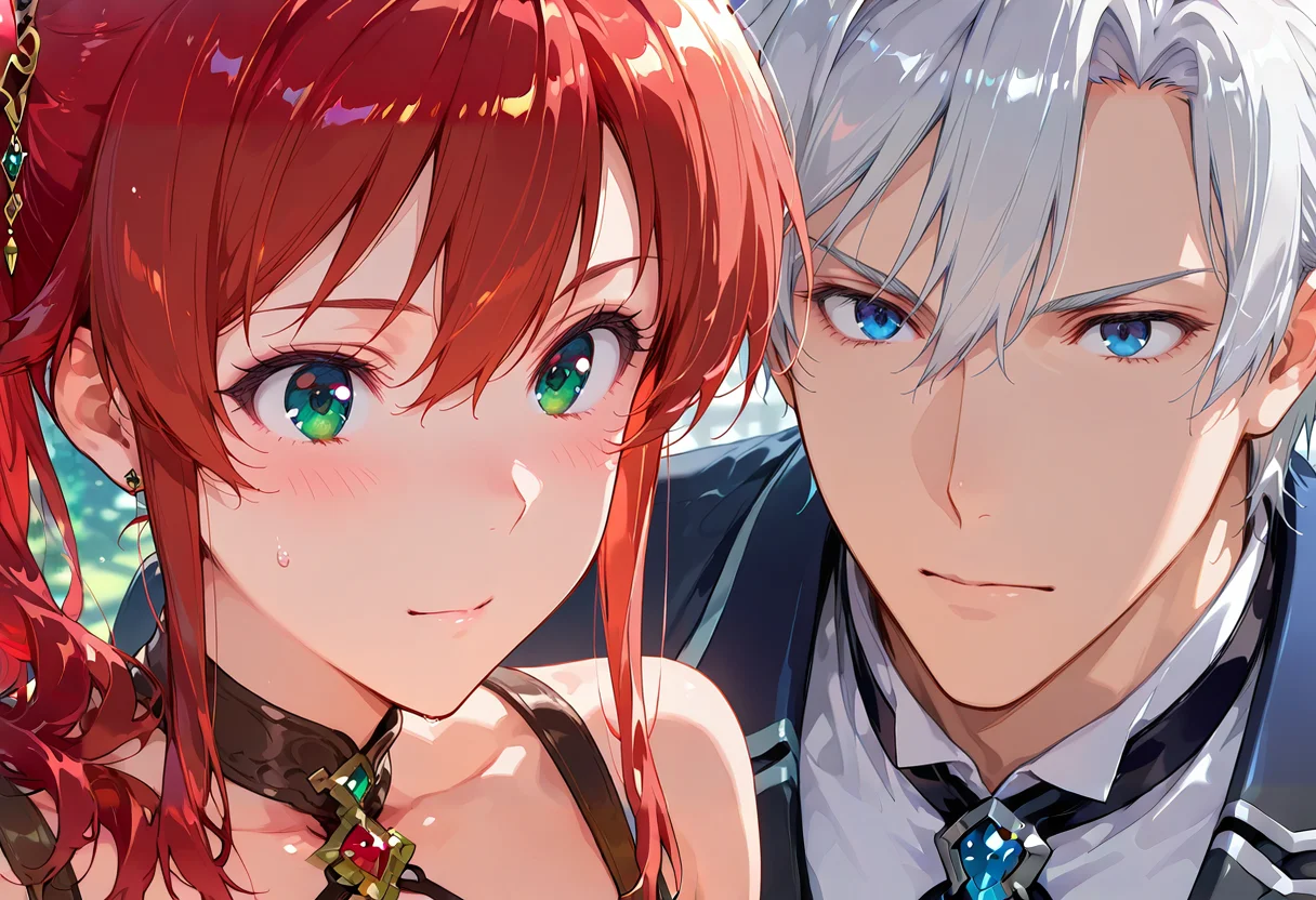 <lora:antechinusStyle_illusXL_Incrs_v2:0.4> , anime screencap, anime coloring, <lora:Eyes_Lora_Pony_Perfect_eyes:0.5>, 1girl, 1boy, <lora:noobai_vpred_1_masterpieces_v23:0.5>, masterpiece, best quality,
BREAK <lora:Alethea:0.8>, red hair, green eyes, Alethea
BREAK <lora:Samuel_von_Heathcliff:0.8>, White hair, blue eyes, Samuel von Heathcliff,