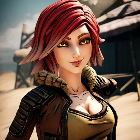 <lora:BL3Lilith_illustrious:1>,1girl,bl3lilith,yellow eyes,looking at viewer,3d,cel shadingsmirk,masterpiece,newest,