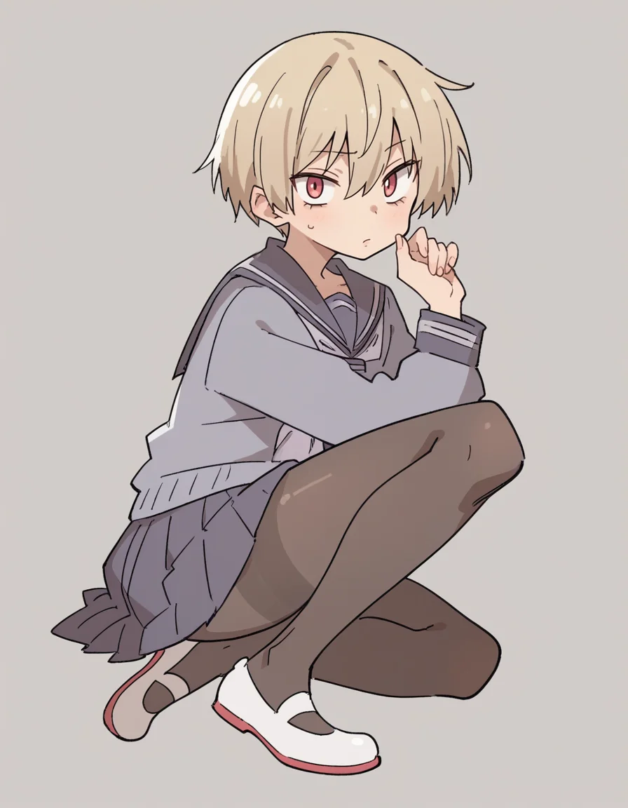 zPDXL, score_9, score_8_up, score_7_up, score_6_up, score_5_up, score_4_up, 1girl, solo,
<lora:Maa:0.8> maa, flat color, serafuku, school uniform, pleated skirt, pantyhose, white footwear, uwabaki, looking at viewer,