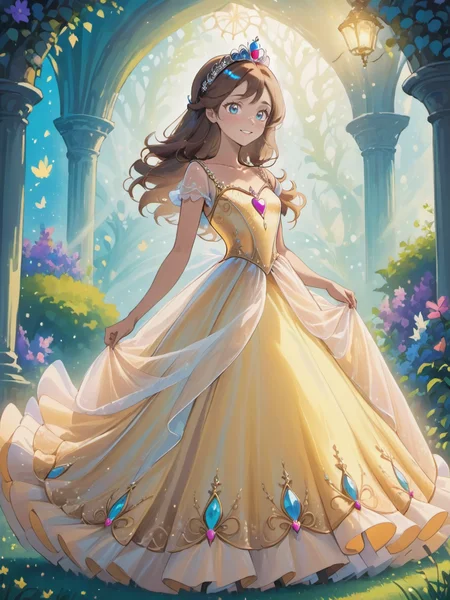 Dreamscape beautiful woman wearing a princess dress <lora:xl_n15g_aio_clothing-1.0:0.8>, smile, garden
. Surreal, ethereal, dreamy, mysterious, fantasy, highly detailed