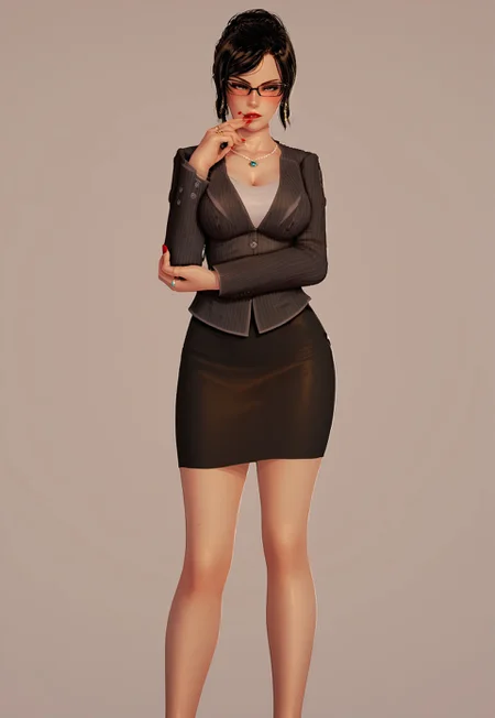 score_9, score_8_up, score_7_up,
1girl, solo,
Office,
glorialee, phase1, formal suit, glasses, necklace, ring earrings
Full height, standing, pose