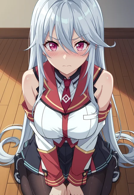 score_9, score_8_up, score_7_up, source_anime, 2d,
Aine Chidorigafuchi, 1girl, silver hair, very long hair, pink eyes, big breasts,
school uniform, red tie, white-red shirt, black skirt, black-red pantyhose, detached sleeves, bare arms,
anime coloring, anime screencap, detailed eyes, zPDXL, perfect faces, uncensored, rating_explicit, <lora:aine_chidorigafuchi_0-000040:1>,
kneeling, looking up, pov, embarrassed,