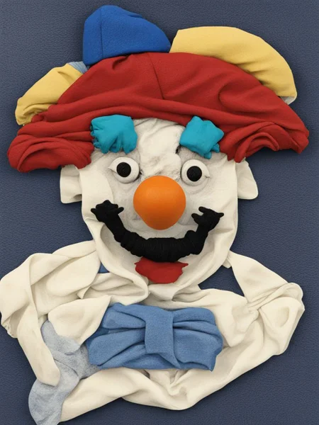 A crazy clown LaundryArt <lora:LaundryArt_LoRA_r16:1.0>