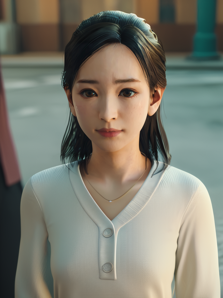 score_9, score_8_up,score_7_up,1girl,1boy, <lora:Sawa_Yoko:1>sawa yoko, on the street,3d,