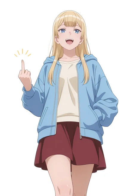 Smooth Quality,masterpiece,very intricate, high quality details, ultra realistic, high detailed skin,
simple background, white background,
from below,\(^o^)/,middle finger,walking, one hand in pocket, looking aside, casual, confident,  ,
jacket, ,skirt,, 
<lora:Rembrandt_Sifcnn:0.8> RembrandtSif/cnn, 1girl, solo, long hair, blonde hair, blue eyes,