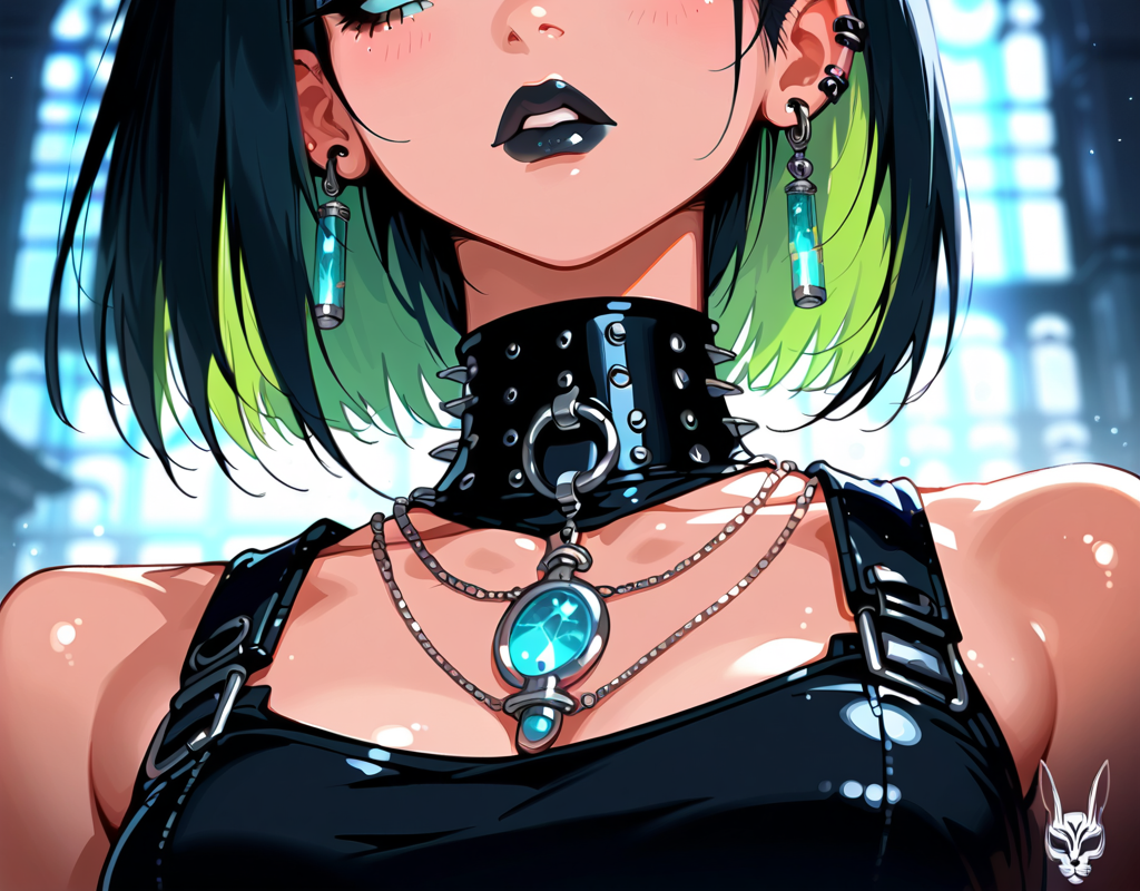 (score_9,score_8_up,score_7_up:1), 1girl, full body, center wide angle, night lighting, sad, (goth, black lipstick, silver jewelry, silver piercings, black mascara, black eyeshadow), medium breasts, (flat tummy, close shoulders), black hair green highlights,choker, eyeshadow, (pearly white oiled skin), (drinking), junk temple, (<lora:goth_clothes:1> black crop top, black platform boots), <lora:Lo-Fi_Seinen:1>