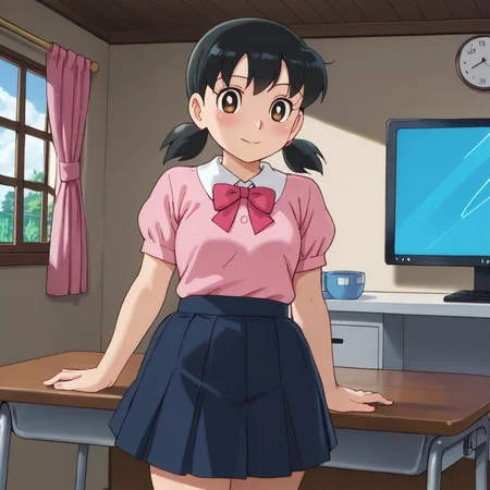 indoors, <lora:shizuka.pony:1> shizuka, bbb