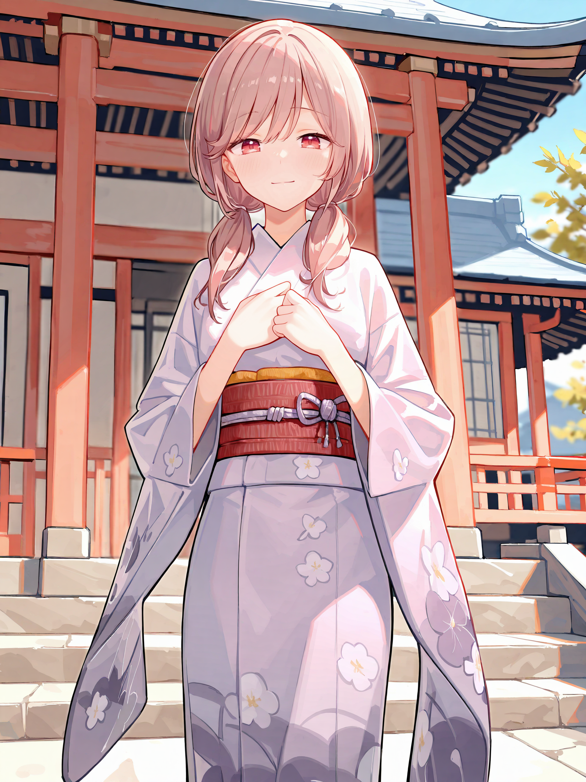 1girl, sena ajisai, solo, kimono, low twintails, obi, sash, tabi, standing, cowboy shot, hands on own chest, light smile, east asian architecture, outdoors, blurry background, masterpiece , <lora:Char-Sena_Ajisai-V1-IL:0.9>
masterpiece, best quality, amazing quality, very aesthetic, absurdres, (ask \(askzy\), hiten \(hitenkei\):0.7), perfect features, intricate details, ray tracing, <lora:XL-aesthetic_anime:1:hr=0.1>, <lora:XL-detailed_notrigger:1:hr=0.5>