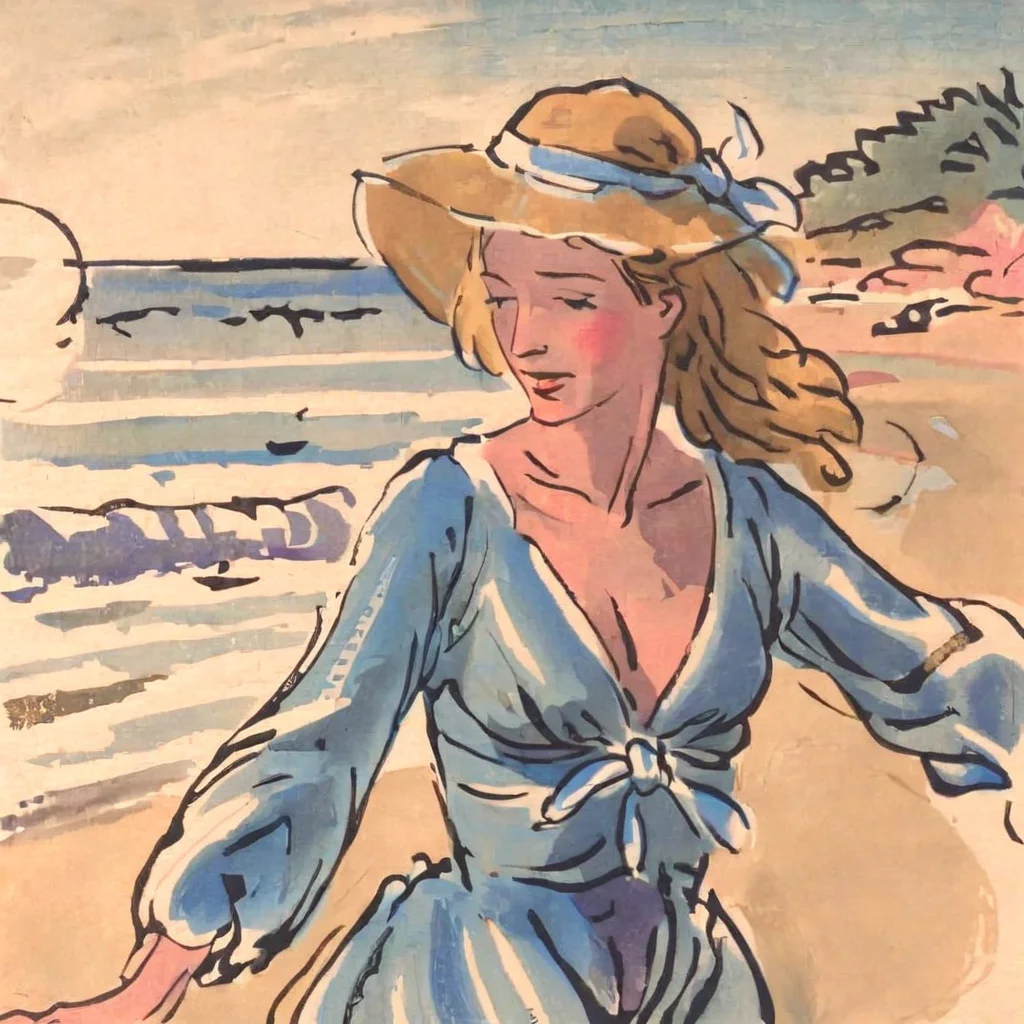 jchadel girl on the beach<lora:jchadel:1>
