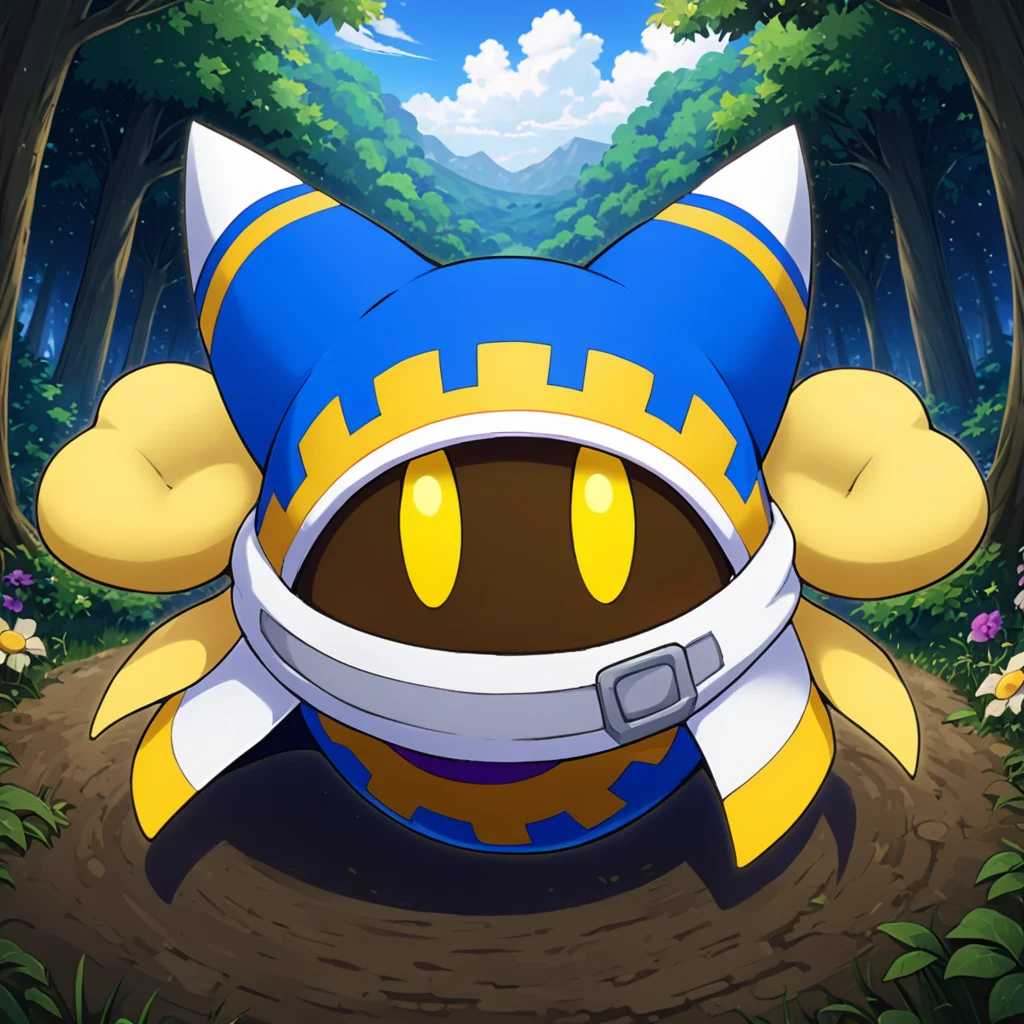 cute forest, <lora:Magolor:1> magolor, (anime, masterpiece, intricate:1.3), (best quality, hires textures, high detail:1.2), (4k),(incredibly detailed:1.4),UHD, 8K, ultra detailedâââ