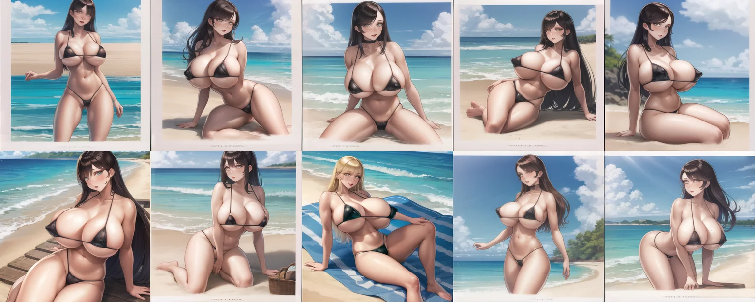<lora:Nemo-02:1>,woman  on the beach in micro bikini