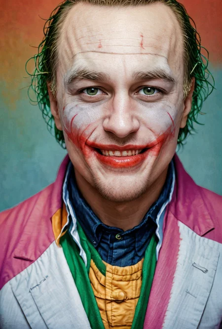 (((George Washington wearing Heath 
Ledger Joker makep clothing)))([Capitol | Monument | White House | liberty bell | constitution | independence hall | eagle | fasces])(setting scene portrayal [epic apotheosis | liberty cap | Fabian influences | pentagram pentaon | new Rome]) (as above so below)(new secular order((Masterpiece))((American GOD we Trust))(G Freedom))(evocative dodge and burn, corner darken vignette), exposure POP!!!, hdr, extremely intricate, High (Detail:1.1), Sharp focus, dramatic cinematic light, (4k textures, elegant, ((((cinematic look)))), revolutionary tones, insane details <lora:LCM_1-5:0.3> <lora:Saturation:1.9> <lora:EmotionSliders:2> <lora:ExposureControl:0.7> <lora:skinny_new_skin:0.3>