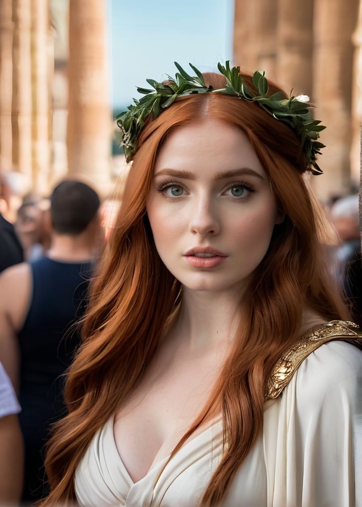 Photo of Titania Torsius, wearing a toga, attending a forum at the Colosseum,<lora:PerfectEyesXL:0.5>, (detailed beautiful face, detailed, ultra-detailed body:1.1),best quality,photo-realistic,highly detailed,absurdres,cinematic lighting,hyper-realistic,sharp focus,32k resolution,detailxl,SimplePositiveXLv2,