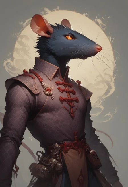 score_9, score_8_up:1.1, score_7_up, Expressiveh, dynamic camera angle,
solo, posing
1 rat folk, rat like, male, skaven, hunched over, lurking
flowery pattern clothes, feathery clothes, soft fabric, Chinese travel outfit, travelers gear, asymmetrical clothing design