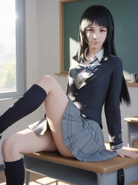 score_9, score_8_up, score_7_up, best quality, masterpiece, 4k, uncensored, perfect lighting, very aesthetic BREAK
1girl, gentiana <lora:gentiana-PD-1.0:1>
(school uniform), skirt, classroom, sitting on desk