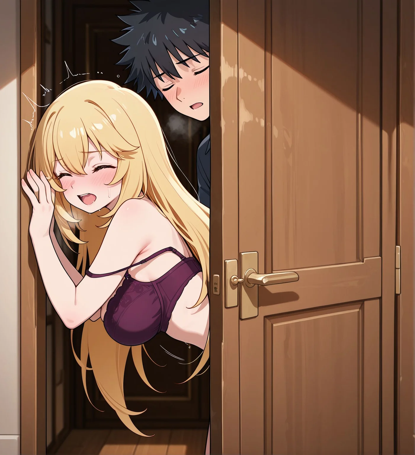 masterpiece,best quality,amazing quality,very aesthetic,absurdres,newest, huge filesize,
<lora:spo_sdxl_10ep_4k-data_lora_webui:0.5>,
<lora:add-detail-xl:1> flat color, anime coloring, uncensored,
<lora:Stealthy_Sex:1>Stealthy_SexV1,
breasts,hetero,
1boy, sex,
blush,closed eyes,
open mouth,stealthy sex,
sex from behind,
from side, (stealth sex:1.4),
bra, strap slip,
doorway,
(Hide behind door :1.2),
(Hide behind chiffon:1.2),
BREAK
shokuhou Misaki ,
BREAK
Kamijou Touma,