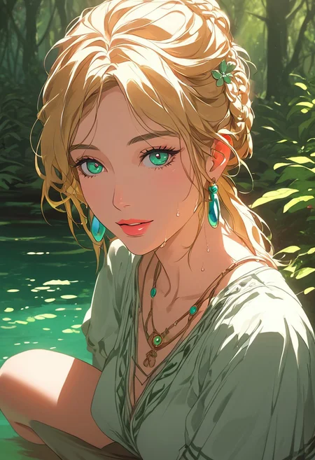 masterpiece,best quality, highly detailed, score_9, score_8_up, score_7_up, score_6_up, source_cartoon,
BREAK
1MILF, open eyes, angle, sweat, (motion lines:0.3), (motion blur:0.3), partial nudity, mature female, housewife
BREAK
BREAK
(young woman:1.2), (druid:1.2), illustration, shag medium blonde hair, close-up portrait, (standing:0.9), full body, legs, loincloth, (sandals), Oxford Gray (druid clothes), flower in hair, tassel earrings, celtic necklace, glossy lips, happy (smile:0.6), pretty beautiful, feminine, (nice lovely,adorable cute:0.8), sexy, (in love romantic loving:0.8), fantasy, (beautiful celtic landscape:0.9), (very detailed:1.2), (best quality:1.2), sharp focus, (big rocks:0.9), (moss:0.4), (ripples, reflections:0.8), celtic castle, (small river small pond:0.5), druid forest, (druid village:1.2), (stunning nature environment:0.8) , (enchanted land:0.5), bright (sunny sky), (sunset:0.3), high contrast, natural light, backlight, shadows, (lens flare:0.4), (vibrant colors, colorful):0.6, clovers, (Hunter Green flowers:0.9), leaves,
dynamic light, warm_light, vibrant colors warm_colors, soft focus, high contrast, textured surfaces, depth of field, golden hour lighting, dramatic shadows, rich details, nature-inspired color palette, playful composition.
,dynamic angle,dynamic light,background,