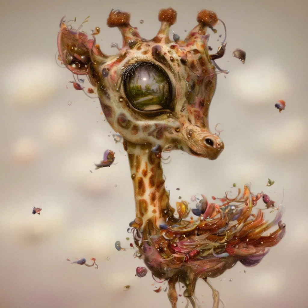 <lora:SDXL_Style_by_Naoto_Hattori_Sa_May_V4:1> Style by Naoto Hattori a giraffe